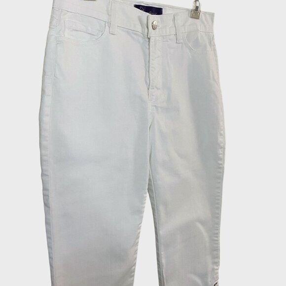 NYDJ Lift-Tuck Crop Capri Denim Jeans Women's Size 8P White Casual Comfort Fit - Picture 4 of 12